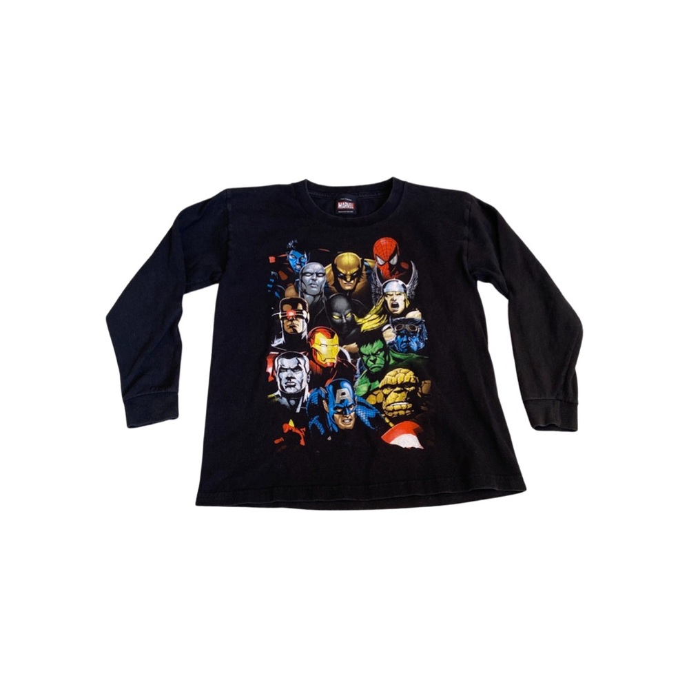 Marvel Mad Engine “Heroes” y2k kids comic Longsleeve tee